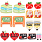 32Pcs 8 Styles School Theme Opaque Resin Cabochons, Blackboard & Book & Heart Ruler & Pencil & Apple & Notebook, Mixed Shape, Mixed Color, 13.5~25x6~26x5~7.5mm, 4pcs/style