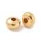 Brass Beads, Cadmium Free & Nickel Free & Lead Free, Rondelle, Real 18K Gold Plated, 10x6.5mm, Hole: 3mm