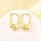 Rectangle Brass Hoop Earrings, Lead Free & Cadmium Free, Long-Lasting Plated, Rack Plating, Real 18K Gold Plated, 27x13.5x8.5mm
