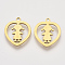 201 Stainless Steel Pendants, Laser Cut Pendants, Heart with Girl, Golden, 18x15x1mm, Hole: 1.4mm