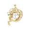 Brass Micro Pave Cubic Zirconia Pendants, Cadmium Free & Lead Free, Leopard with Heart, Clear, Real 18K Gold Plated, 32x23.5x6mm, Hole: 3.5x5mm