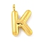 Ion Plating(IP) 304 Stainless Steel Pendants, Letter Charm, Golden, Letter K, 16.5x10x3mm, Hole: 2mm