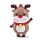 PVC Plastic Pendants, Christmas Them, Deer, 55x39.5x21mm, Hole: 3.5mm