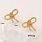 Stainless Steel Bowknot Stud Earrings, Golden, 20x16mm