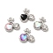 Alloy Pendant, with Glass, Platinum, Lead Free & Cadmium Free, Cherry Charm, Mixed Color, 14x15x5mm, Hole: 1.5mm