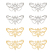 8Pcs 2 Colors 201 Stainless Steel Pendants, Laser Cut, Butterfly, Golden & Stainless Steel Color, 18x32.5x1mm, Hole: 1.6mm, 4pcs/color