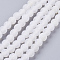 Natural Crackle Agate Beads Strands, Dyed, Round, Grade A, White, 6mm, Hole: 1mm, about 63pcs/strand, 14 inch