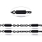 304 Stainless Steel Cable Chains, with Tube Beads, Soldered, with Spool, Flat Oval, Black, Tube Beads: 59x22mm, link: 2~5.5x1.5~2mm, about 32.8 Feet(10m)/roll