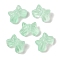 Transparent Spray Paint Glass Beads, Bowknot, Aquamarine, 9.5x14x6.5mm, Hole: 1mm
