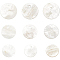 240Pcs 3 Style Capiz Shell Pendants, Flat Round, White, 80pcs/style