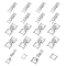 SUPERFINDINGS 20 Sets 2 Styles Brass Fold Over Clasps Silver Plated Brass Jewelry Fold Clasps Necklace Bracelet Extenders Foldover Extension Clasp for DIY Jewelry Making DIY Crafts