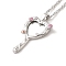 304 Stainless Steel Singapore Chain Necklaces, Magic Pendant Necklaces, with Glass for Women, Stainless Steel Color, 17.99 inch(45.7cm)