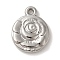 304 Stainless Steel Pendants, Flower Charm, Stainless Steel Color, 16x13x2.5mm, Hole: 1.5mm