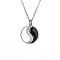 Women's 304 Stainless Steel Rhinestones Flat Round with Yin-yang Memorial Urn Necklace for Ashes, Stainless Steel Color, 15.75~19.69 inch(40~50cm)