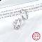 Anti-Tarnish Butterfly Rhodium Plated Platinum 925 Sterling Silver Micro Pave Cubic Zirconia Hoop Earrings, with 925 Stamp, Clear, 13mm