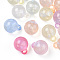 Luminous Acrylic Pendants, with Glitter, Glow In The Dark, Round Charms, Mixed Color, 20x15.5mm, Hole: 3.5mm
