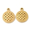 Ion Plating(IP) 304 Stainless Steel Pendants, Flat Round Charm, Real 18K Gold Plated, 17x13.5x2mm, Hole: 1.6mm