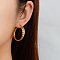 Elegant Stainless Steel Geometric Twist Hoop Earrings for Women's Daily Wear, Golden, 32.31x36.14mm