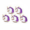 Alloy Enamel Pendants, Cadmium Free & Nickel Free & Lead Free, Light Gold, Unicorn, Purple, 20x21.5x2mm, Hole: 1.6mm