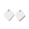 Spray Painted 201 Stainless Steel Charms, Rhombus Charms, White, 9.5x7.5x1mm, Hole: 1.2mm