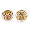 Brass Micro Pave Clear Cubic Zirconia Pendants, Nickel Free, Flat Round, Unplated, Fuchsia, 18.5x16.5x3mm, Hole: 0.9mm