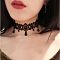 Gothic Style Resin Tassel Lace Chain Necklaces, Oval, Black, 11.81~15.75 inch(30~40cm)