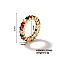 Elegant and Stylish Colorful Rhinestone Grid Ring, Brass Finger Rings for Women, Golden, Colorful, Inner Diameter: 19mm
