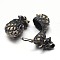 Pineapple ack Plating Brass Prayer Box Pendants, Wish Box, Nickel Free, Antique Bronze, 23x13x17mm, Hole: 5x3mm