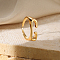 Alloy Adjustable Open Cuff Rings, Real 18K Gold Plated, Letter G, Inner Diameter: Adjustable