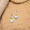 Teardrop Bohemian Style Zinc Alloy Dangle Earrings, with Iron, Antique Silver, 65x23mm