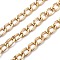 Oxidation Aluminum Cuban Link Chains, with Spool, Unwelded, Golden, 16.5x10x2.5mm, about 82.02 Feet(25m)/Roll
