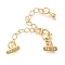 Brass Lobster Claw Clasps, with End Chains and Oval Charms, Cadmium Free & Nickel Free & Lead Free, Real 18K Gold Plated, 64mm