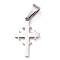 Tarnish Resistant 304 Stainless Steel Pendants, for Jewelry Making, Cross, Stainless Steel Color, 19.5x12x1.2mm, Hole: 3.5x7mm