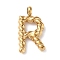 316 Surgical Stainless Steel Pendants & Charms, Golden, Letter R, 14.5x8x2mm, Hole: 2mm