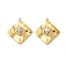 304 Stainless Steel Pendants, with Dyed Synthetic Turquoise, Rhombus Charms, Real 14K Gold Plated, 24.5x22x5mm, Hole: 1.2mm