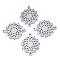 Tarnish Resistant 201 Stainless Steel Links connectors, Laser Cut, Flower, Stainless Steel Color, 19x15.5x1mm, Hole: 1.4mm