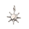 Brass Pendants, Long-Lasting Plated, Lead Free & Cadmium Free, Rack Plating, with Jump Ring, Sun, 16.5x14.5x2mm, Hole: 3mm