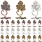 30Pcs 3 Colors Alloy Toggle Clasps, Cadmium Free & Nickel Free & Lead Free, Leaf, Mixed Color, Toggle: 36x22x4.5mm, Hole: 1.5mm, Bar: 24x7x4.5mm, 10pcs/color