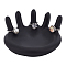 DELORIGIN Resin Ring Display Stand, Finger Ring Organizer Jewelry Display Tray Hand Jewelry Holder Trinket Dish for Women Boutique Retail Merchant Personal Exhibition Home Decor, Black