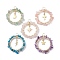 Natural & Synthetic Mixed Gemstone Chip Pendants, Ring Charms with Real 18K Gold Plated Brass Cross/Star/ Lightning Bolt/Moon, 36~37x31~33x6~7mm, Hole: 3.5~4mm