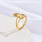 Brass Micro Pave Cubic Zirconia Finger Rings, Cadmium Free & Nickel Free & Lead Free, for Women, Letter E, US Size 3(14mm)