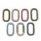 Rack Plating Brass Micro Pave Cubic Zirconia Oval Linking Rings, Long-Lasting Plated, Lead Free & Cadmium Free, Real 18K Gold Plated, Mixed Color, 25x14.5x3mm, Inner Diameter: 19x8.5mm