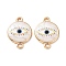 Resin Connector Charms, Light Gold Tone Alloy Enamel Eye Links, Flat Round, 20x14x2mm, Hole: 1.5mm
