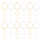 PH PandaHall 300pcs Drop Linking Rings 3 Sizes Metal Teardrop Charms Links Frames Charms Jewelry Connectors for Necklaces Bracelets Jewelry Dangle Earring Making Key Chain (Gold & Silver)