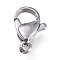 Tarnish Resistant 316 Surgical Stainless Steel Lobster Claw Clasps, Manual Polishing, Stainless Steel Color, 11.5x7.6x3.5mm, Hole: 1.2mm