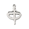 201 Stainless Steel Pendants, Dancer Charms, Stainless Steel Color, 18x12.5x1mm, Hole: 1.4mm