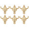 6Pcs Rack Plating Brass Pendants, with Jump Ring, Long-Lasting Plated, Cow Head, Real 18K Gold Plated, 23x24x5mm, Jump Ring: 5x0.9mm, 3mm Inner Diameter