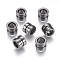 304 Stainless Steel Beads, Large Hole Beads, Grooved Beads, Column, Gunmetal, 10x8mm, Hole: 6.5mm