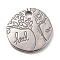 Non-Tarnish 304 Stainless Steel Pendants, Textured, Flat Round with Tree, Stainless Steel Color, 16x16x2mm, Hole: 2mm
