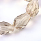 Transparent Glass Bead Strands, Faceted Teardrop, BurlyWood, 8x6mm, Hole: 1mm, about 65pcs/strand, 17.99 inch(45.7cm)
